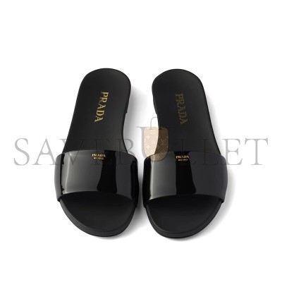 PRADA PATENT LEATHER SLIDES 1XX798